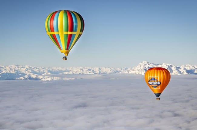 Ballonfahrt in Filzmoos im Winter