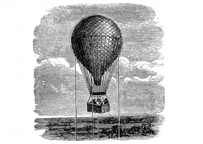 Ballon skizziert - Gebrüder Montgolfier